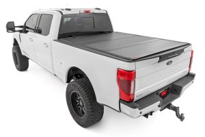 Ford F-350 Super Duty Hard Tri-Fold Flip Up Bed Cover - Rough Country - '17-'24